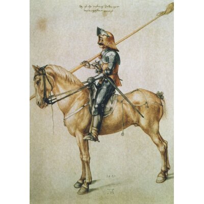 Albrecht Dürer. Gewappneter Reiter, 1498