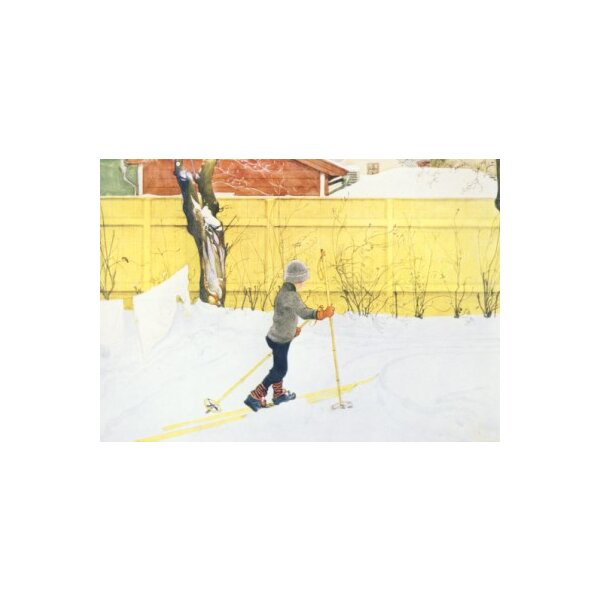 Carl Larsson. Esbjörn auf Skier, 1909