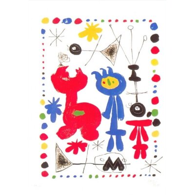 Joan Miró. Figur und Vögel, 1948