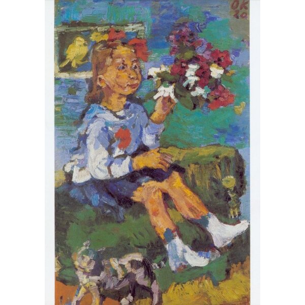Oskar Kokoschka. Kind mit Blumen und Katze, 1920