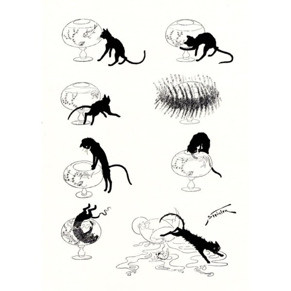 Théophile Steinlen. Schreckliches Ende eines Goldfisches