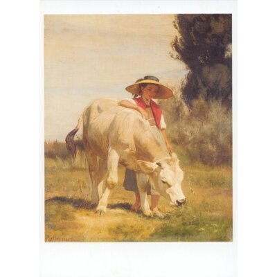 Rudolf Koller. Mädchen mit Rind, 1866