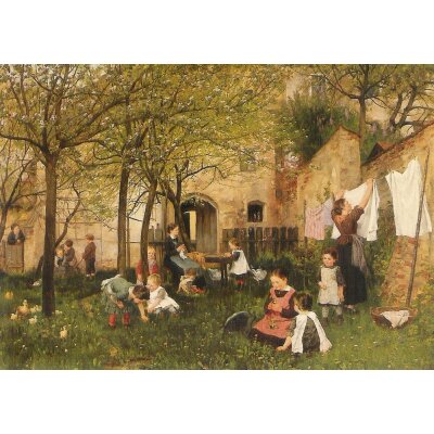 Johann Sperl. Kindergarten, um 1882/83