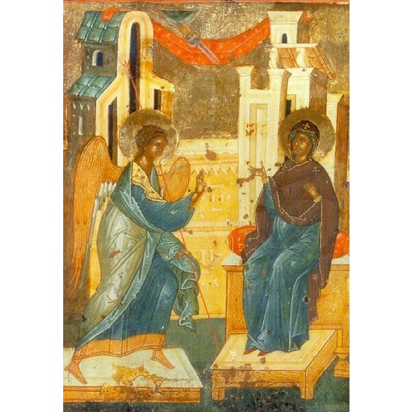 Moskauer Schule. Verkündung an Maria, um 1291