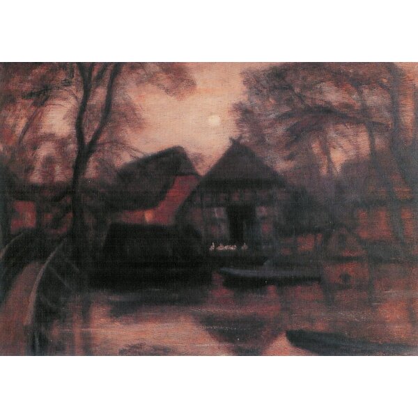Otto Modersohn. Wümmesteg mit Mond, 1932