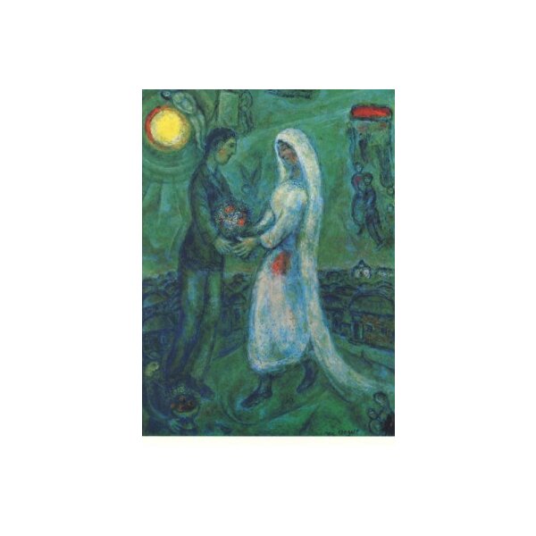 Marc Chagall. Verlobte auf grünem Grund, 1977