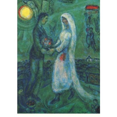 Marc Chagall. Verlobte auf grünem Grund, 1977