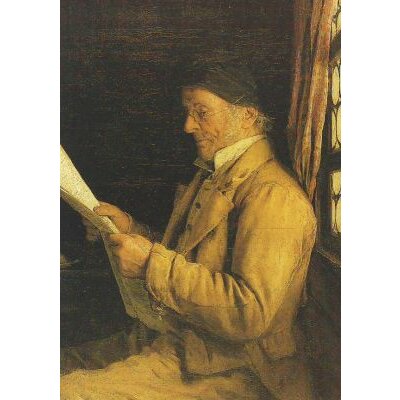 Albert Anker. Zeitungslesender Bauer am Fenster, 1881