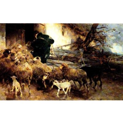 Heinrich von Zügel. Herbststurm, 1881
