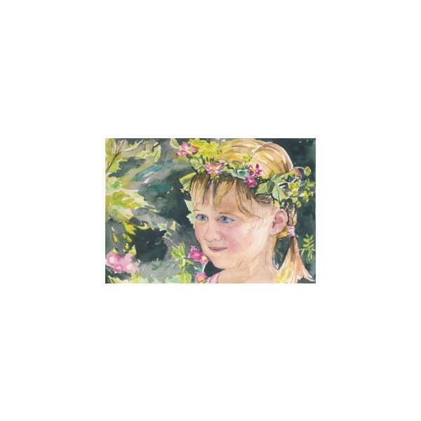 Anne C. Wenzel. Mädchen mit Blumenkranz