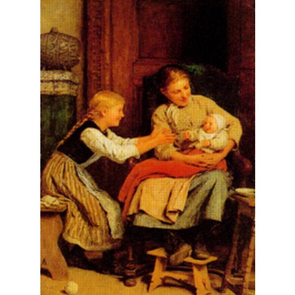 Albert Anker. Das erste Lächeln, 1885