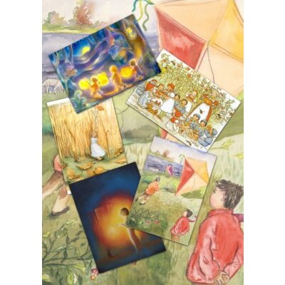 Set "Kinder im Herbst" mit 5 Karten