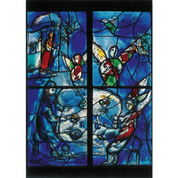 Marc Chagall. Abraham und die drei Engel, Chorfenster
