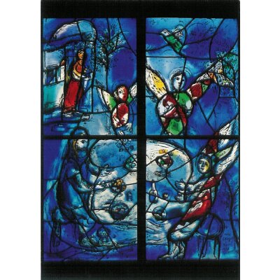 Marc Chagall. Abraham und die drei Engel, Chorfenster