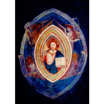 Assisi. Christus mit den vier Evangelistensymbolen. 14.Jh.