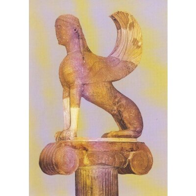 Griechisch. Sphinx der Naxier, 560 v. Chr.