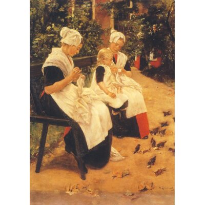 Max Liebermann. Amsterdamer Waisenmädchen im Garten, 1885