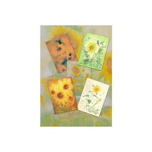 Set "Sonnenblumen" mit 5 verschiedene Karten