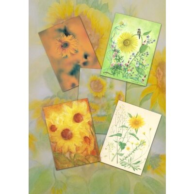 Set "Sonnenblumen" mit 5 verschiedene Karten