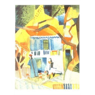 August Macke. Innenhof des Landhauses St. Germain, 1914