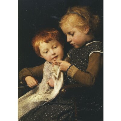 Albert Anker. Die kleinen Strickerinnen, 1892