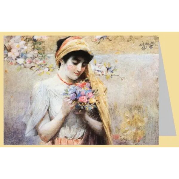 Robert Fowler. Mädchen mit Blumentrauß
