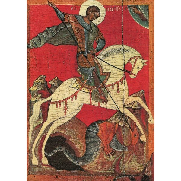 St. Georg. Nowgoroder Ikone, 14. JH
