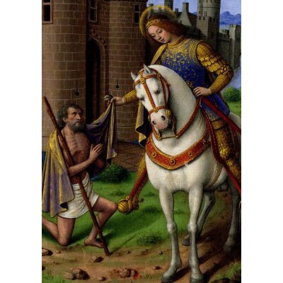 Jean Bourdichon. St. Martin teilt seinen Mantel, um 1500