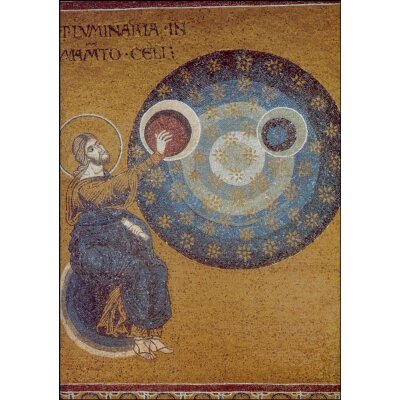 Erschaffung der Gestirne 5, um 1174. Mosaik