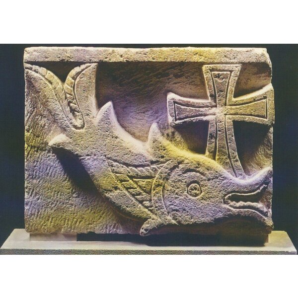 Aegyptisch. Delphin, ein Kreuz tragend