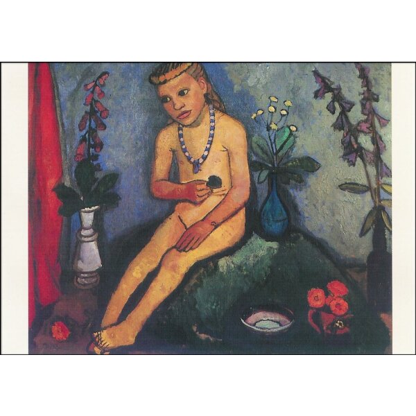 Modersohn-Becker. Sitzender Mädchenakt mit Blumen, 1907. KK