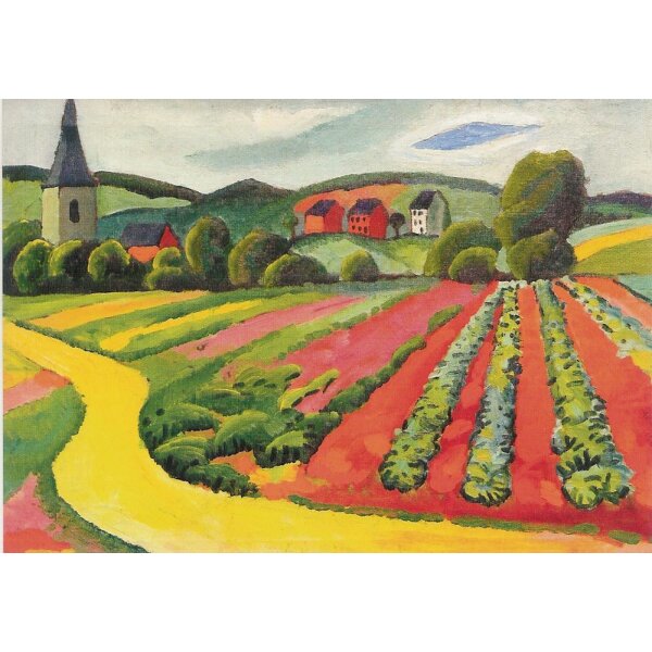 August Macke. Landschaft mit Kirche, 1911