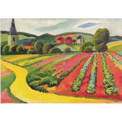 August Macke. Landschaft mit Kirche, 1911