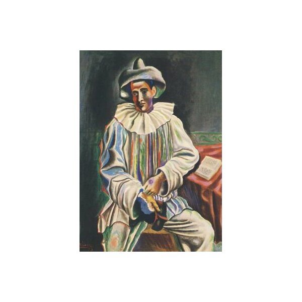 Pablo Picasso. Sitzender Pierrot