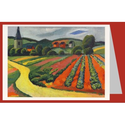 August Macke. Landschaft mit Kirche und Weg, 1911
