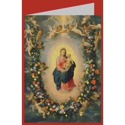 Jan Brueghel. Madonna mit Kind im Blumenkranz