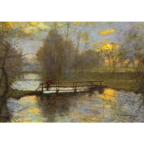Hermann Angermeyer; Abendstimmung an der Schleuse, um 1940