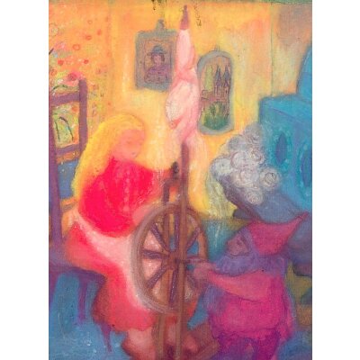 Angela Koconda. Beim Spinnen, aus: Das buckl. Männl