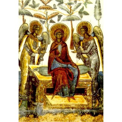 Muttergottes im Paradiesgarten. fresko