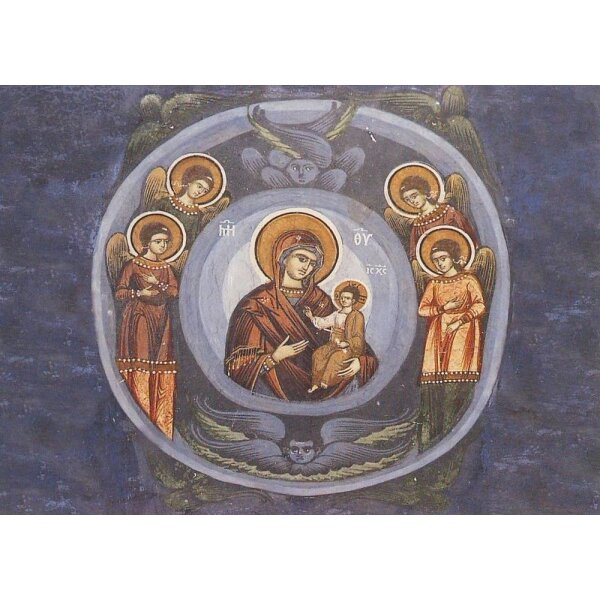 Byzantinisch. Muttergottes mit Kind und Engeln. Rumänisc