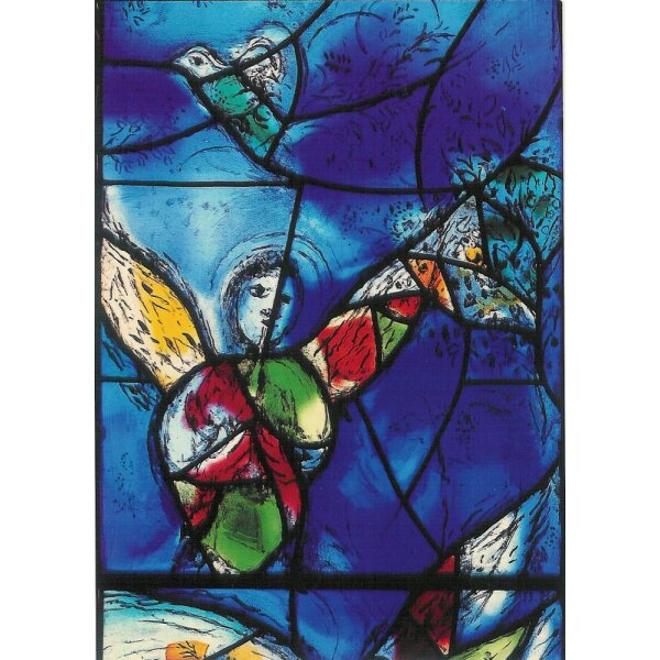 Marc Chagall. Engel bei Abrahams Mahl, Detail, Chorfenster