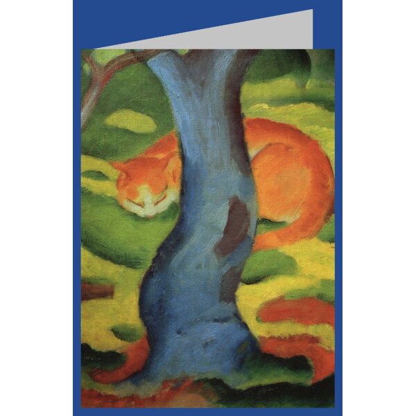 Franz Marc. Katze hinter einem Baum, 1910