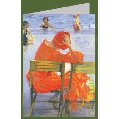 John Lavery. Lesendes Mädchen im roten Kleid, 1887