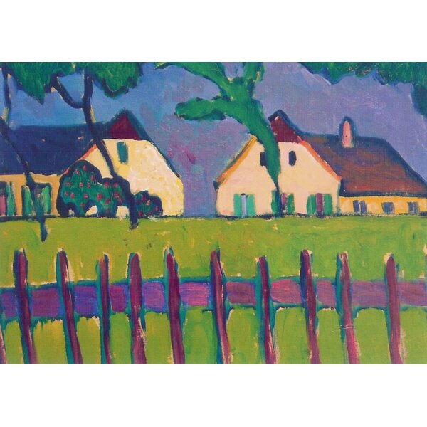Gabriele Münter. Häuser mit Holzzaun, 1911