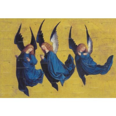 Meister des Hausbuches . Drei schwebende Engel, 47x31cm.