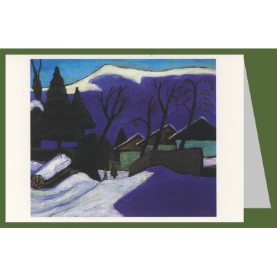 Gabriele Münter. Drei Häuser im Schnee, 1933