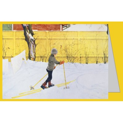 Carl Larsson. Esbjörn auf Skiern, 1909