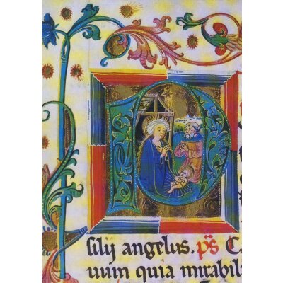 Geburt Christi. Initiale aus dem Ellwanger Missale von 1481