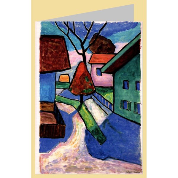 Gabriele Münter. IStraße in Murnau, Roter Baum, 1956