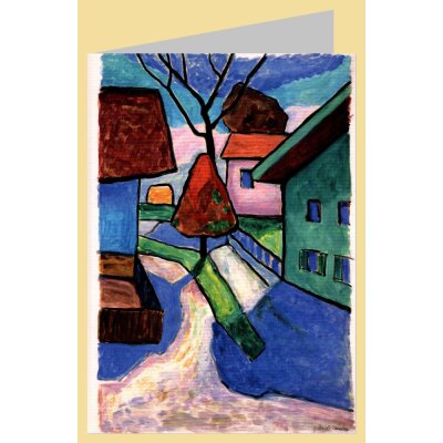 Gabriele Münter. IStraße in Murnau, Roter Baum, 1956